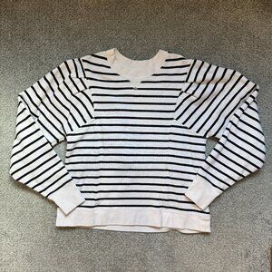 Sezane striped sweatshirt puff sleeve size M